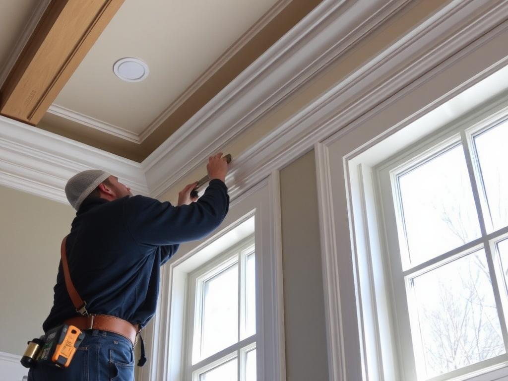 installation of cornices фото