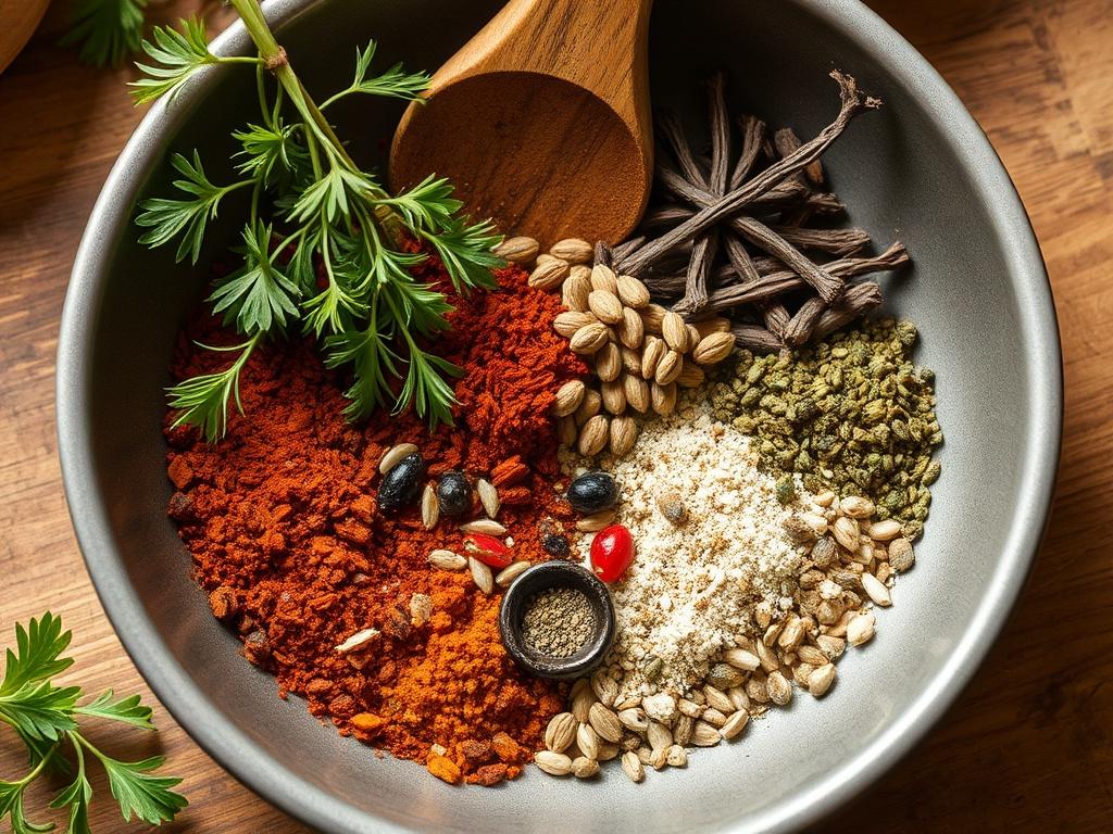 Herbs and spices in cookingфото
